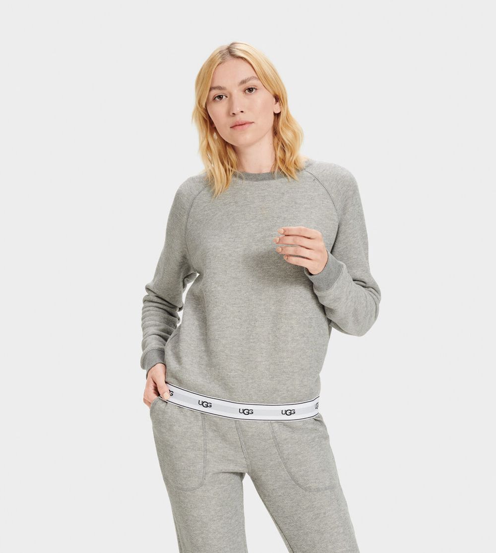 Ugg Sweatshirt Womens - Ugg Nena Grey - 835VYJPFX